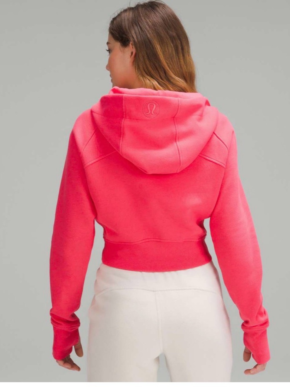 lululemon athletica Cropped Hoodie in Bright Pink